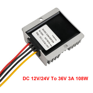 Waterproof DC/DC Converter Regulator 12V/24V Step Up to 36V 3A 108W