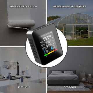 5 In 1 Temperature Humidity Tester Air Quality Carbon Dioxide HCHO Monitor