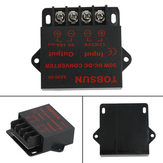 Voltage Converter DC 12/24V To 5V 10A 50W Power Adapter Step Down Regulator