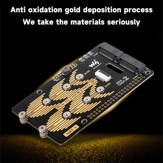 Raspberry Pi 5 PCIe Dual Channel M.2 Rotary Board Nvme Dual M.2 Hard Disk Read