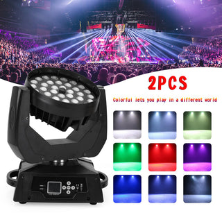 2Pcs 36 x 10W RGBW 4in1 LED Zoom Moving Head 360W Wash Stage Light DMX 15CH