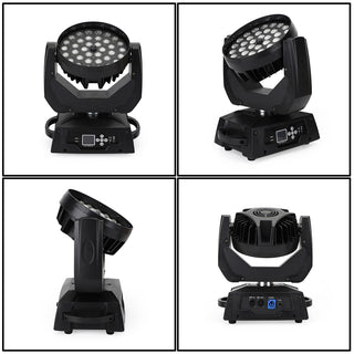 2Pcs 36 x 10W RGBW 4in1 LED Zoom Moving Head 360W Wash Stage Light DMX 15CH