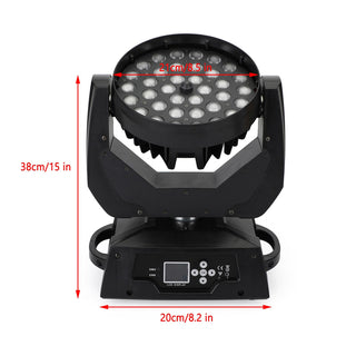 2Pcs 36 x 10W RGBW 4in1 LED Zoom Moving Head 360W Wash Stage Light DMX 15CH