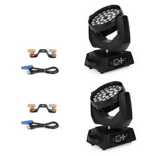 2Pcs 36 x 10W RGBW 4in1 LED Zoom Moving Head 360W Wash Stage Light DMX 15CH
