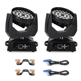 2Pcs 36 x 10W RGBW 4in1 LED Zoom Moving Head 360W Wash Stage Light DMX 15CH