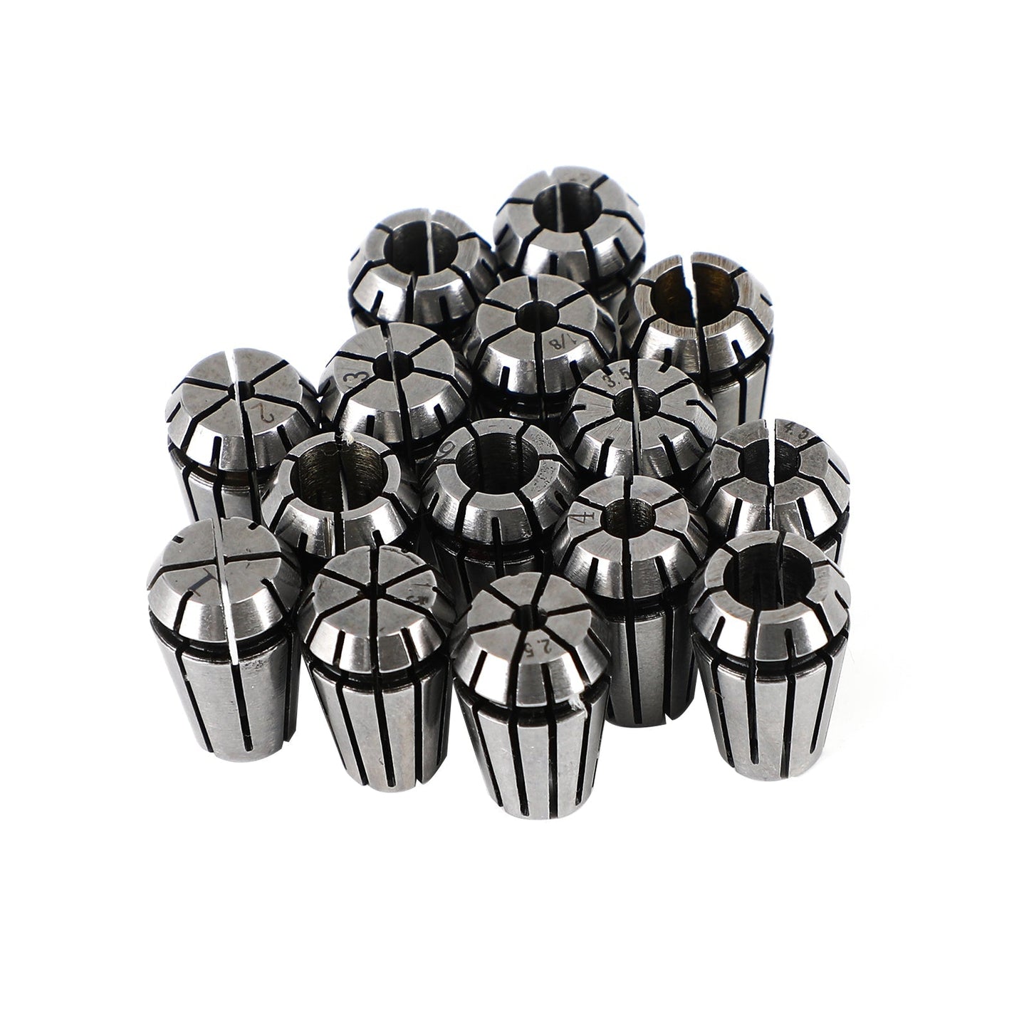 15Pcs ER11 Spring Collet Set For CNC Milling Lathe Tool Engraving Machine Steel Generic