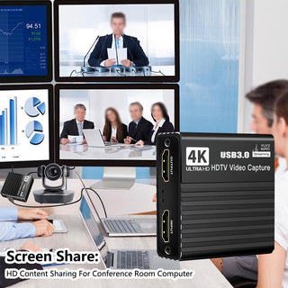 USB 3.0 Video Capture Card HDMI 4K Recording Box Game Live Broadcast Microphone