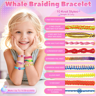 Whale Shape Friendship Bracelet Making Kit DIY Art Craft 6-12 Year Girl Gift