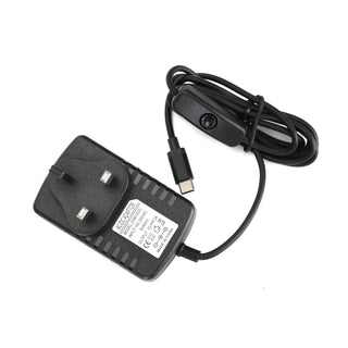 5V/3A Power Adapter USB Type-C Charger Switch for Raspberry Pi 4 Model B UK Plug
