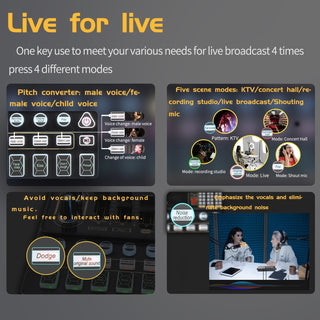 V10 Live Sound Card Kit with M800 Microphone – Streaming & Karaoke Audio Set