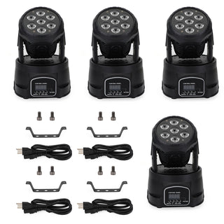 4Pcs 7 x10W Moving Head Stage Light 70W 7 LED RGBW DMX DJ Stage Party Lighting