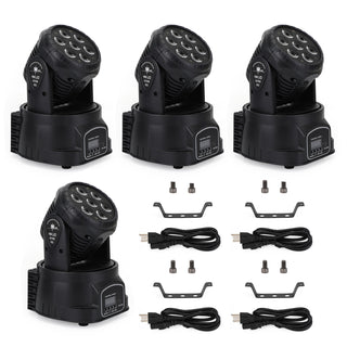4Pcs 7 x10W Moving Head Stage Light 70W 7 LED RGBW DMX DJ Stage Party Lighting
