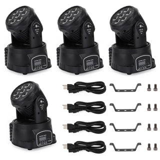 4Pcs 7 x10W Moving Head Stage Light 70W 7 LED RGBW DMX DJ Stage Party Lighting