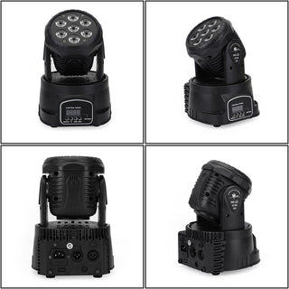2Pcs 7 x10W Moving Head Stage Light 70W 7 LED RGBW DMX DJ Stage Party Lighting