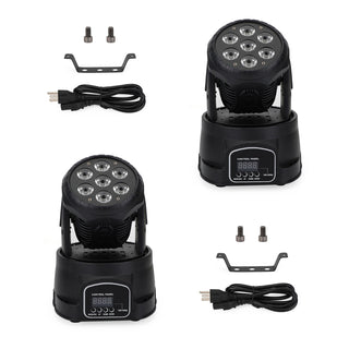 2Pcs 7 x10W Moving Head Stage Light 70W 7 LED RGBW DMX DJ Stage Party Lighting