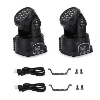 2Pcs 7 x10W Moving Head Stage Light 70W 7 LED RGBW DMX DJ Stage Party Lighting