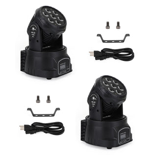 2Pcs 7 x10W Moving Head Stage Light 70W 7 LED RGBW DMX DJ Stage Party Lighting