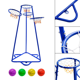 Early Learning 4 Hoop Kid Basketball Hoop Indoor/Outdoor Preschool Hoop Set Blue