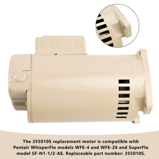 355010S 071314S Almond 1HP Pool Pump Motor Replacemet for Pentair Whisperflo