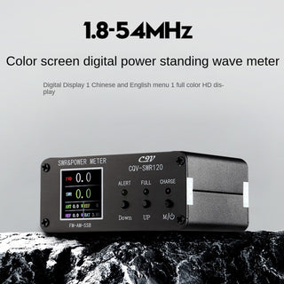 1.8MHz-54MHz Standing Wave Meter 240*240 Full Color Display 0.5-120W Power meter