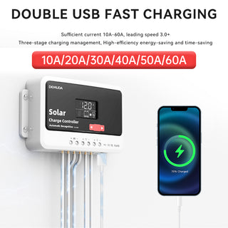12V24V48V 10A-60A PWM Solar Controller Universal Photovoltaic Charger Controller