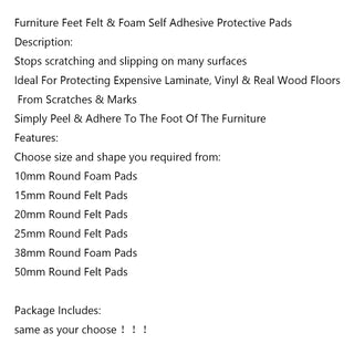 Furniture Table Chair Leg Non-Slip Self-Adhesive Floor Protector EVA Sticky Pads