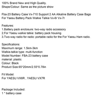 Fba-23 Battery Case Support 2Aa Alkaline Battery Case Bags For Vx-6R Vx-7R Radio