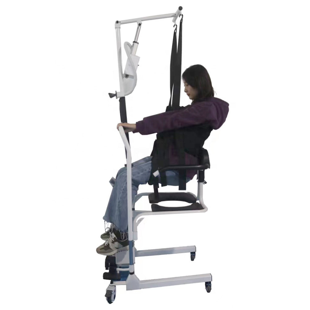 Electric Transfer Chair Patient Lift (4 in 1) for Home 180° Split Seat 330 lbs Load-Bearing for Elderly Disabled Handicapped Full Body Sling Portable