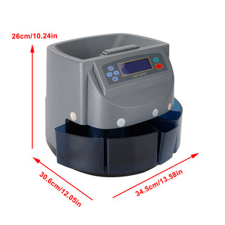Electric Auto Coin Counter Sorter Dispenser Counting Batching W/Coin Tubes