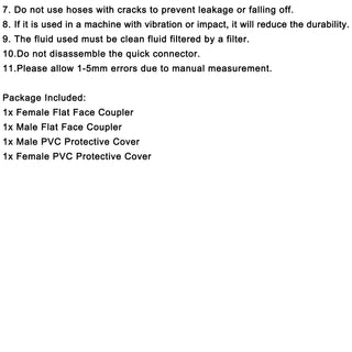 3/4" NPT Pair Hydraulic Flat Face Quick Coupler Skid Steer For Bobcat ISO 16028