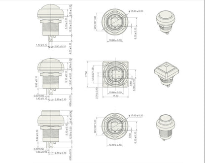 Waterproof IP67 12mm Push Button Switch ON/OFF Self-Locking Industrial Grade Generic