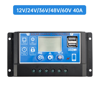 10A-60A PWM Solar Controller Mobile APP Intelligent Control 12V/24V/36V/48V/60V
