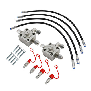 2 Three Way Diverter Valves For 1-2 Ton Chinese Mini Excavator W/ Quick Connects