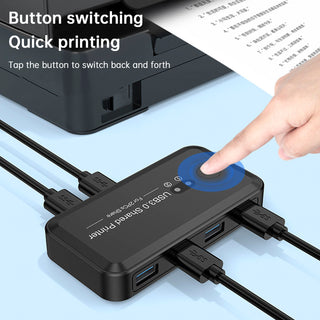 USB3.0 Switcher 2-Input 4-Output Dual Computers Share Printer Peripheral Switch