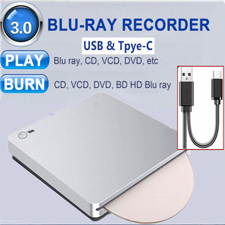 BD Burner  External USB 3.0 Slot In DVD RW BD Writer Portable Drive