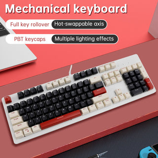 104-Key Wired Mechanical Linear Switch Gaming Keyboard Blue Switch Customizable