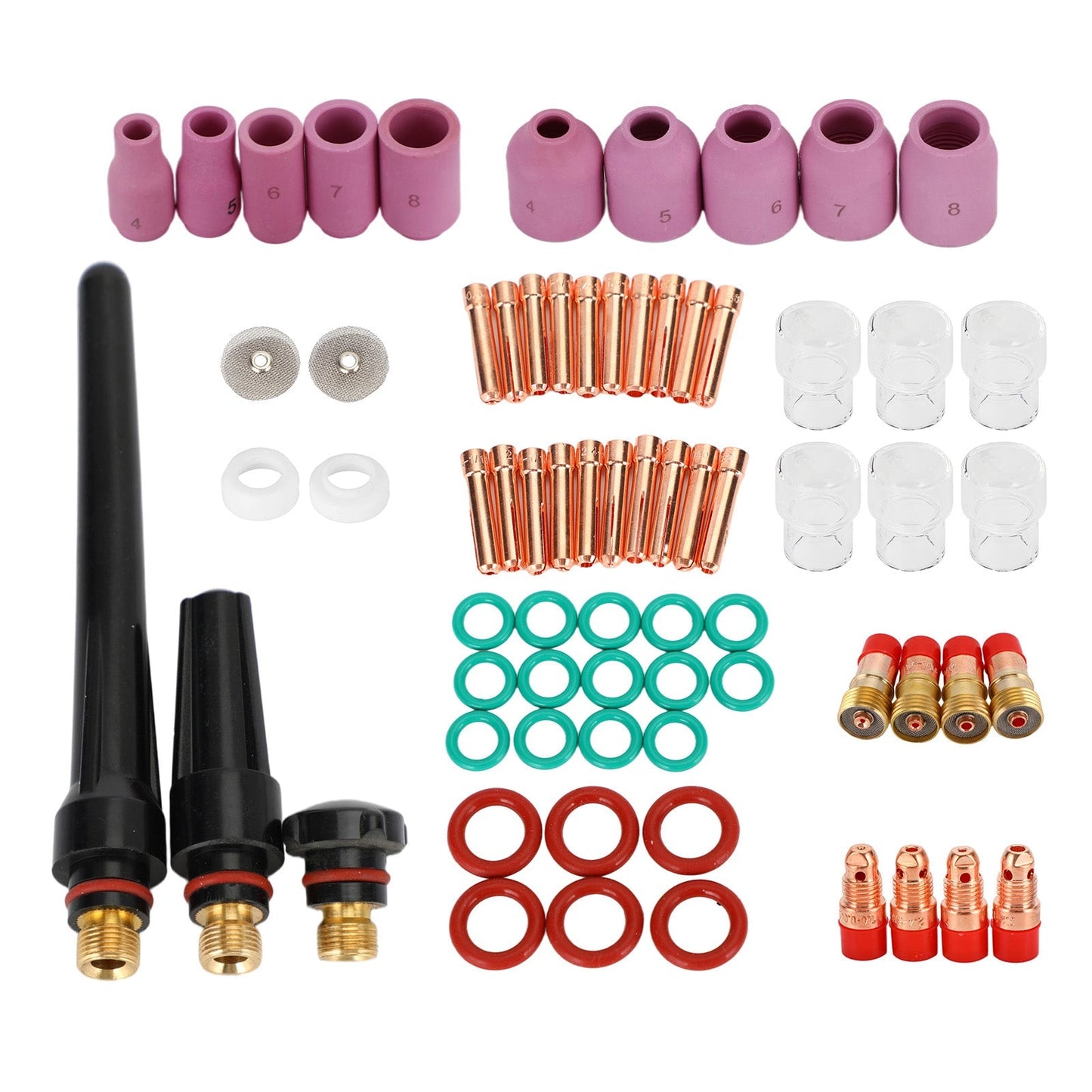 71PCS TIG Welding Torch Stubby Gas Lens #12 Glass Cup Kit For WP-17/18/26 Generic