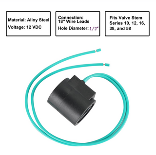 6352012 12V Dc Solenoid Valve Coil With 18" Wire Valve Stem Size 10
