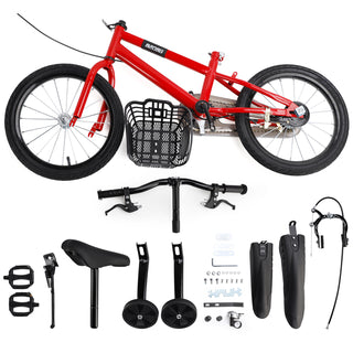 14"/16"/18" Children Bicycle Toddlers Bike with Training Wheels Basket Kickstand