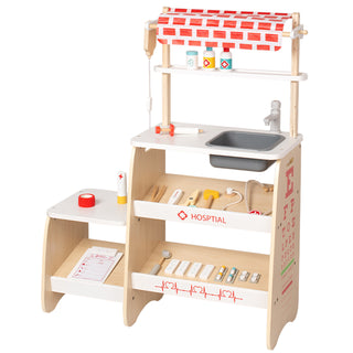 Kid Pretend Medical Clinic Stand Simulation Toy Set With 22 Accessories Ages 3+ US