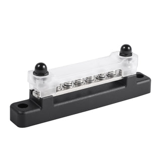 6 Way Blade Fuse Box Block Auto Marine Boat Holder Cover 12V Bus Bar Kit Black