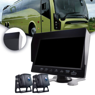 7" Monitor DVR Driving Video Recorder for RV Truck Bus+2 Rear View Backup Camera
