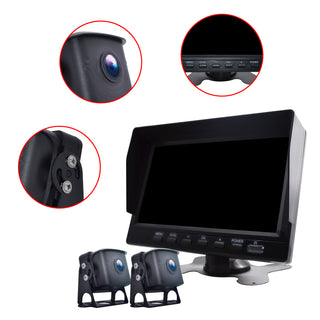 7" Monitor DVR Driving Video Recorder for RV Truck Bus+2 Rear View Backup Camera