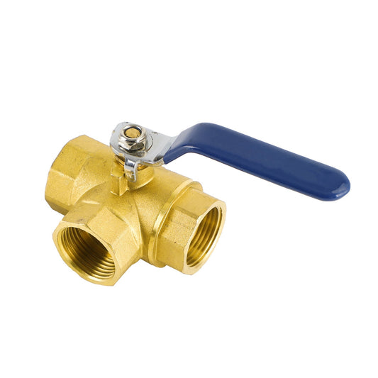 1" 3 Way Ball Valve Female L Port Vinly Insulation Handle 600 WOG DN25 Generic