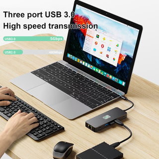 10 in 1 TYPE-C to RJ45  Gigabit USB 3.0  HDMI SD/TF PD100W USB-C Data MacBook