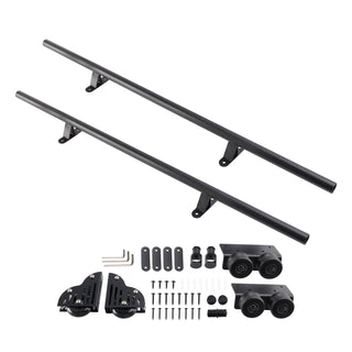 6.6FT Round Tube Rolling Library Sliding Ladder Hardware Kit with Brake