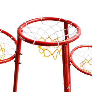 Early Learning 4 Hoop Kid Basketball Hoop Indoor/Outdoor Preschool Hoop Set Red Toy