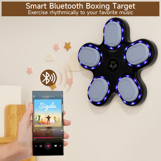Music Boxing Machine with Boxing Gloves – Wall-Mounted Smart Boxing Trainer Electronic Punching Target for Home Indoor & Gym Workouts