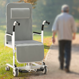 4-in-1 Patient Lift Wheelchair with Potty & Reclining Bed Function