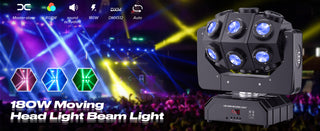 RGBW 3In1 LED Laser Moving Head Stage Light DMX DJ Disco Party Effect Lighting